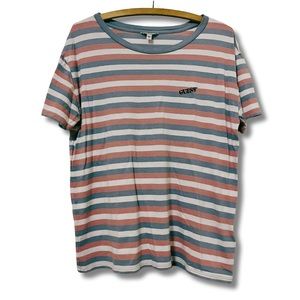 Guess Pink Blue and White Stripes Men’s Women’s T-Shirt